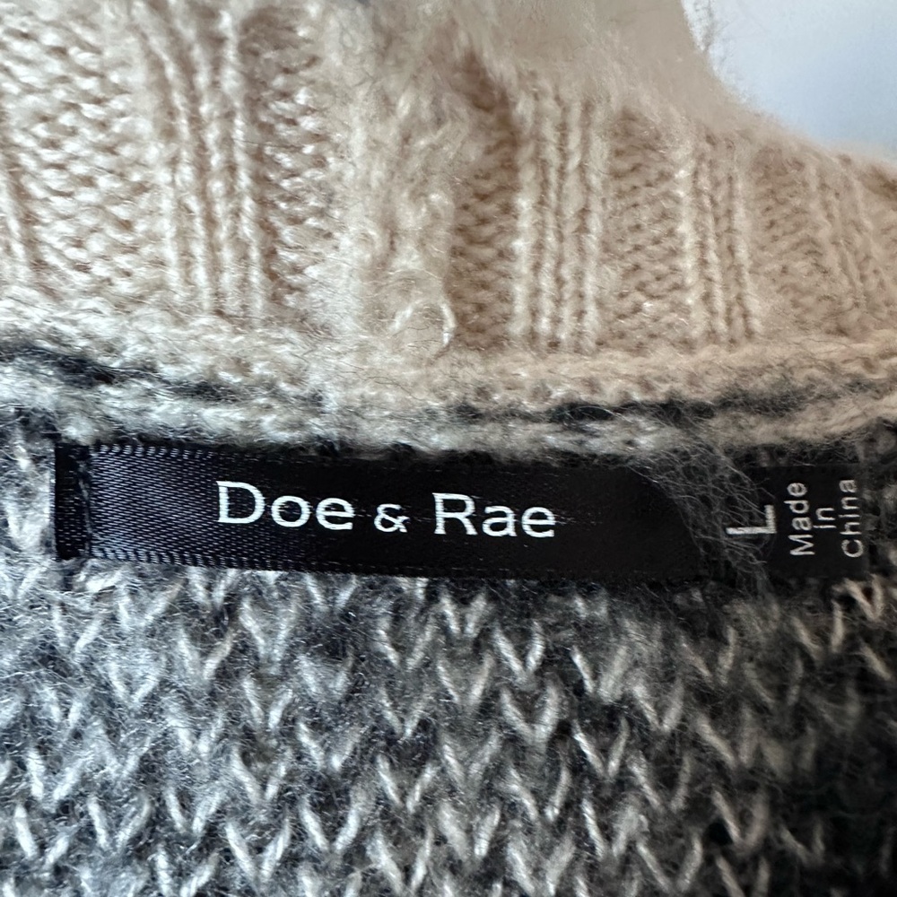 Doe & Rae Boutique Long Duster Open Cardigan Leopard Print Black/Ivory Large - Picture 6 of 9